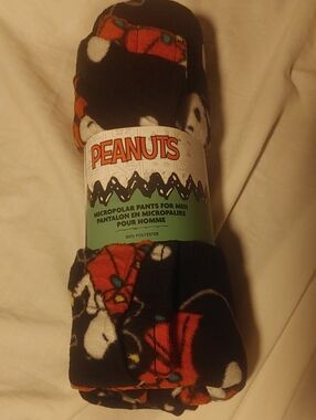Peanuts Christmas Men's Black Pyjama Pants with Character Print